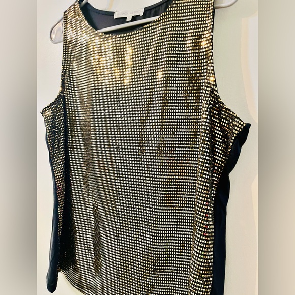 Madison + Hudson gold and black shimmery sequence like shirt size extra large - Picture 1 of 5